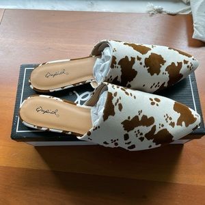 Qupid white/brown calf print